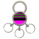 Disco Stripes 3-Ring Key Chain Front