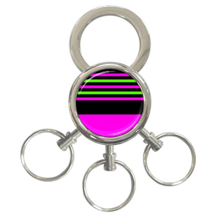 Disco Stripes 3-Ring Key Chain