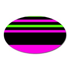 Disco Stripes Oval Magnet by tmsartbazaar