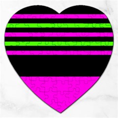 Disco Stripes Jigsaw Puzzle (heart) by tmsartbazaar