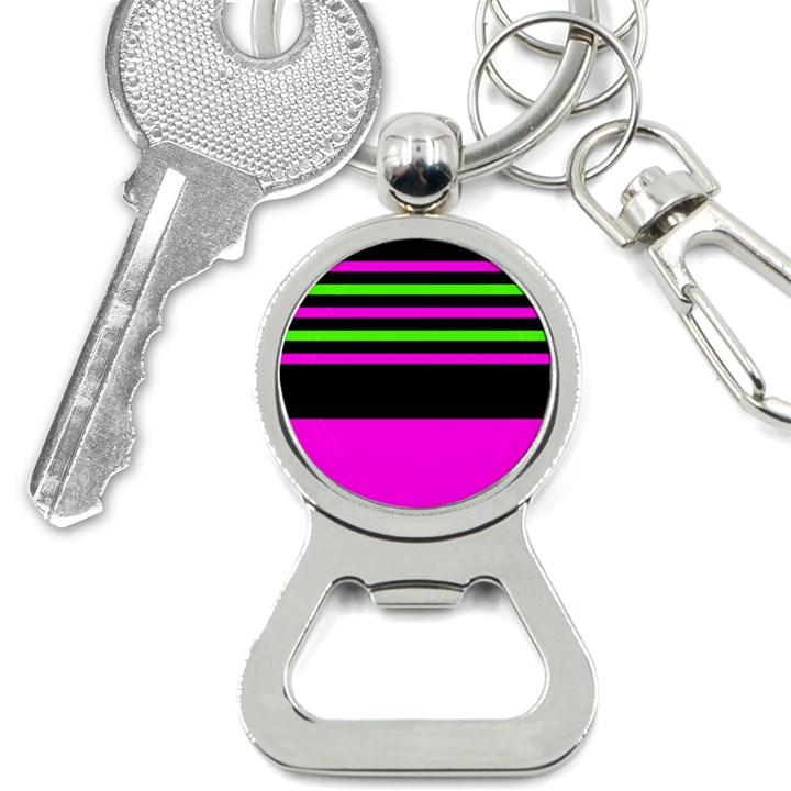 Disco Stripes Bottle Opener Key Chain