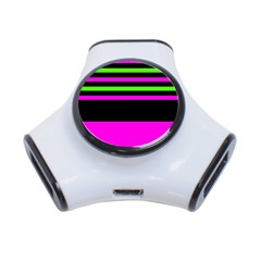 Disco Stripes 3-port Usb Hub by tmsartbazaar