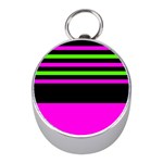 Disco Stripes Mini Silver Compasses Front