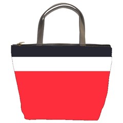 Navy Blue With Red Bucket Bag by tmsartbazaar