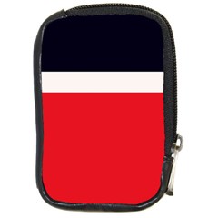 Navy Blue With Red Compact Camera Leather Case by tmsartbazaar