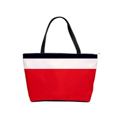 Navy Blue With Red Classic Shoulder Handbag by tmsartbazaar