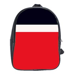 Navy Blue With Red School Bag (xl) by tmsartbazaar