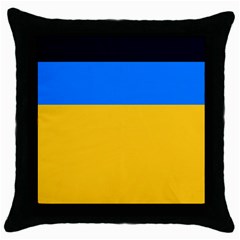 Bright Yellow With Blue Throw Pillow Case (black) by tmsartbazaar