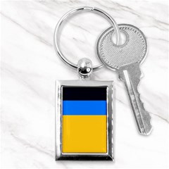 Bright Yellow With Blue Key Chain (rectangle) by tmsartbazaar