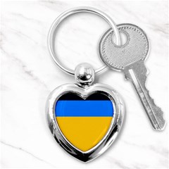 Bright Yellow With Blue Key Chain (heart) by tmsartbazaar