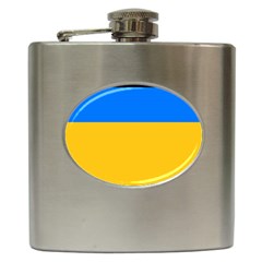 Bright Yellow With Blue Hip Flask (6 Oz) by tmsartbazaar