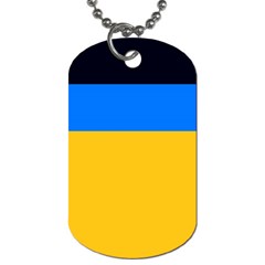 Bright Yellow With Blue Dog Tag (two Sides) by tmsartbazaar