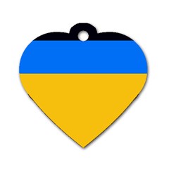 Bright Yellow With Blue Dog Tag Heart (one Side) by tmsartbazaar