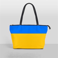 Bright Yellow With Blue Classic Shoulder Handbag by tmsartbazaar