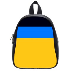 Bright Yellow With Blue School Bag (small) by tmsartbazaar