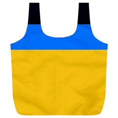 Bright Yellow With Blue Full Print Recycle Bag (xl) by tmsartbazaar