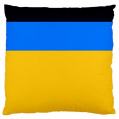 Bright Yellow With Blue Large Flano Cushion Case (two Sides) by tmsartbazaar