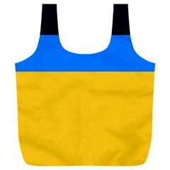 Bright Yellow With Blue Full Print Recycle Bag (xxl) by tmsartbazaar