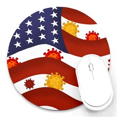 Flage Save Usa Corona Round Mousepads by HermanTelo