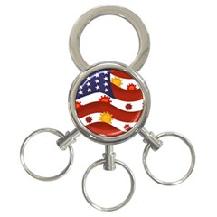 Flage Save Usa Corona 3-ring Key Chain by HermanTelo