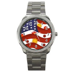 Flage Save Usa Corona Sport Metal Watch by HermanTelo