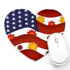 Flage Save Usa Corona Heart Mousepads