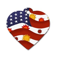 Flage Save Usa Corona Dog Tag Heart (one Side) by HermanTelo