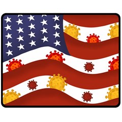 Flage Save Usa Corona Fleece Blanket (medium)  by HermanTelo