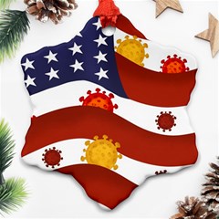 Flage Save Usa Corona Ornament (snowflake)