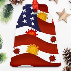 Flage Save Usa Corona Bell Ornament (two Sides)