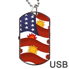 Flage Save Usa Corona Dog Tag Usb Flash (two Sides)