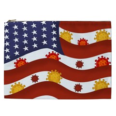 Flage Save Usa Corona Cosmetic Bag (xxl) by HermanTelo