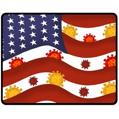 Flage Save Usa Corona Double Sided Fleece Blanket (medium) 