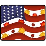 Flage Save Usa Corona Double Sided Fleece Blanket (Medium)  58.8 x47.4  Blanket Front