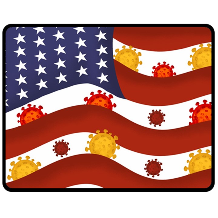 Flage Save Usa Corona Double Sided Fleece Blanket (Medium) 