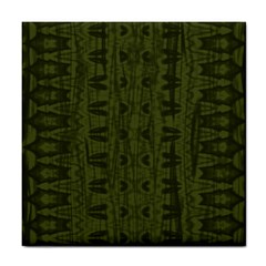 Army Green Color Batik Tile Coaster