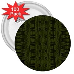 Army Green Color Batik 3  Buttons (100 pack) 