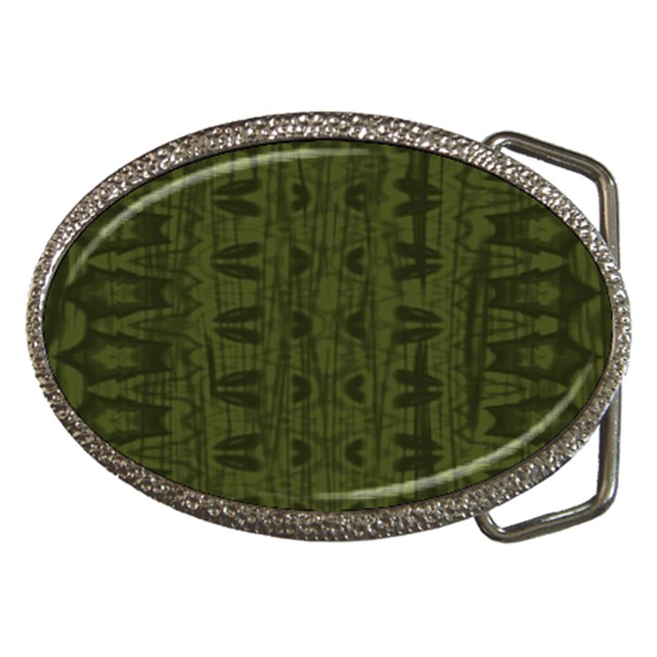 Army Green Color Batik Belt Buckles