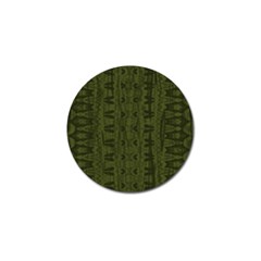 Army Green Color Batik Golf Ball Marker by SpinnyChairDesigns