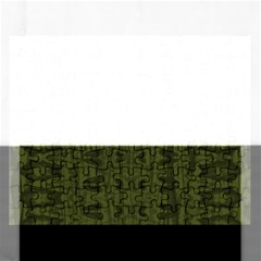 Army Green Color Batik Rectangular Jigsaw Puzzl