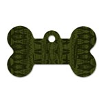 Army Green Color Batik Dog Tag Bone (Two Sides) Back