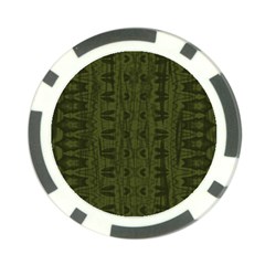 Army Green Color Batik Poker Chip Card Guard