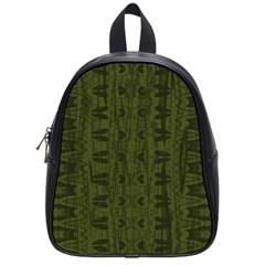 Army Green Color Batik School Bag (small) by SpinnyChairDesigns