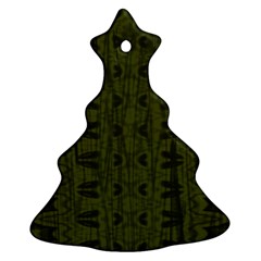 Army Green Color Batik Ornament (Christmas Tree) 