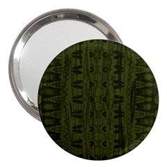 Army Green Color Batik 3  Handbag Mirrors by SpinnyChairDesigns