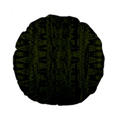 Army Green Color Batik Standard 15  Premium Round Cushions