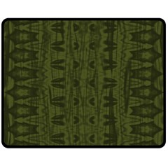 Army Green Color Batik Double Sided Fleece Blanket (Medium) 