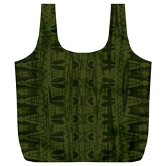 Army Green Color Batik Full Print Recycle Bag (xl) by SpinnyChairDesigns