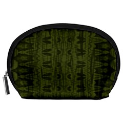 Army Green Color Batik Accessory Pouch (large) by SpinnyChairDesigns