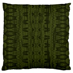 Army Green Color Batik Large Flano Cushion Case (One Side)